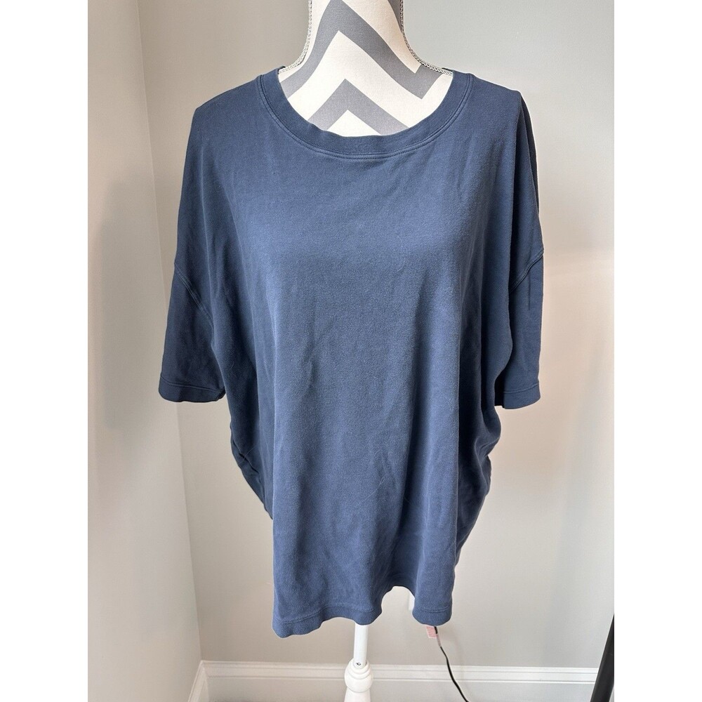 Babaton Aritzia Pegasus T-Shirt Navy Blue Oversized Short Sleeve Tee 2XL